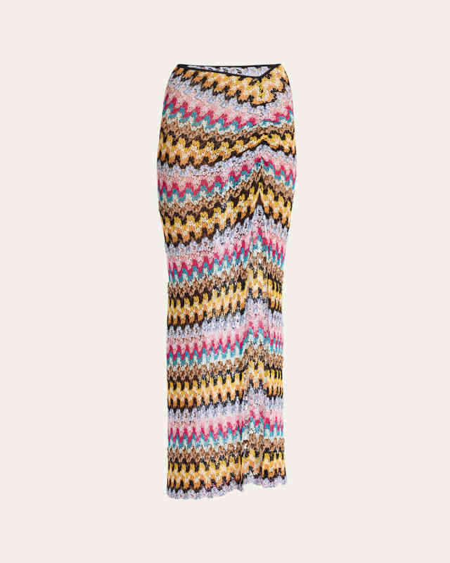 Open-Knit Crochet Maxi Skirt